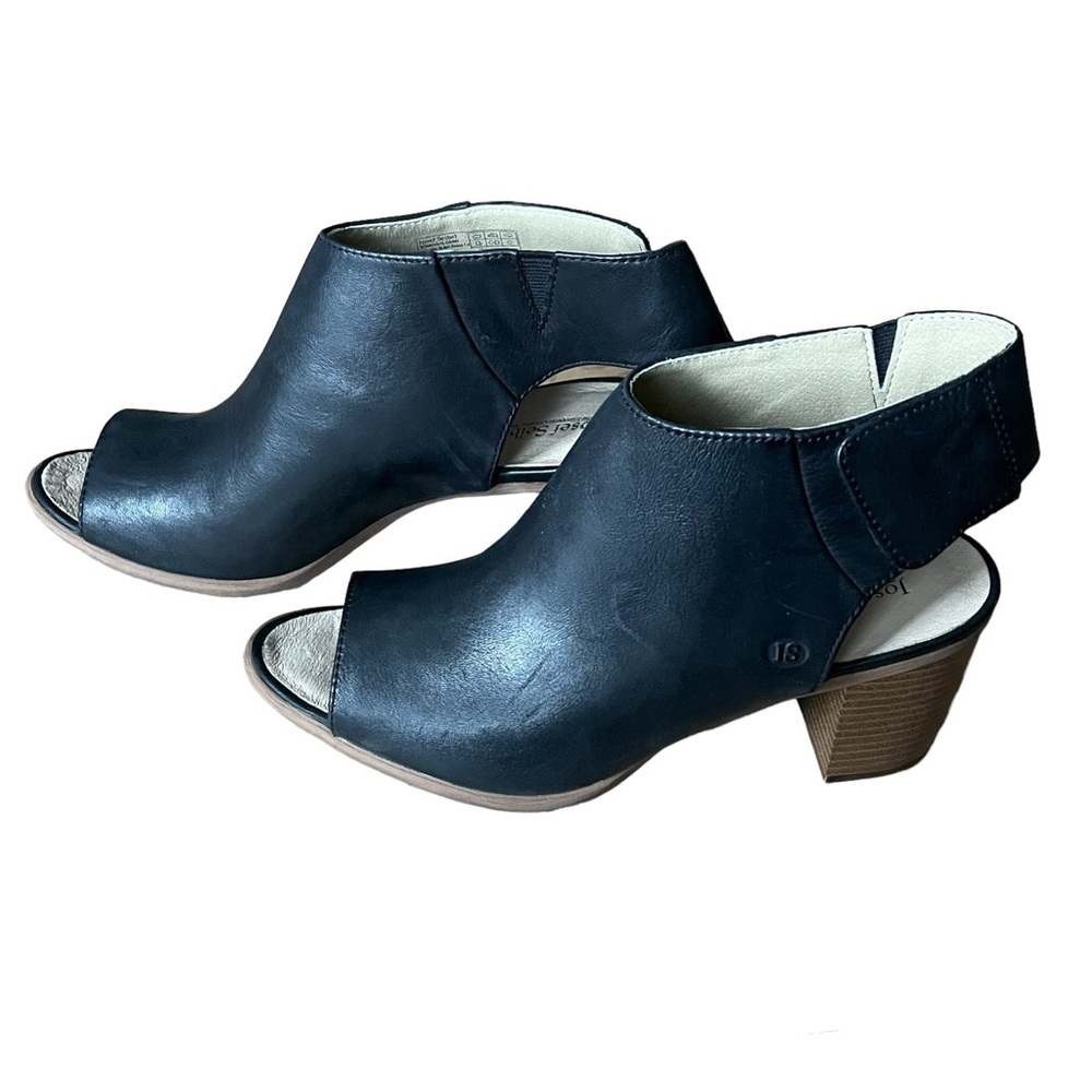 Josef Seibel Bonnie 09 Black Leather Peep Toe Bootie Size 39